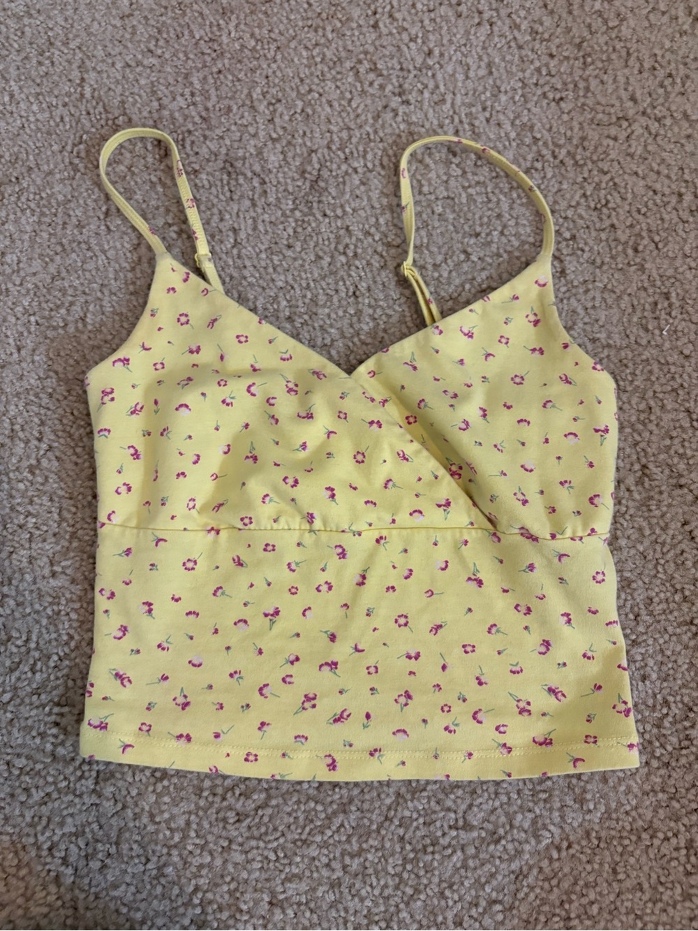 SO Yellow Floral Spaghetti Strap Cami